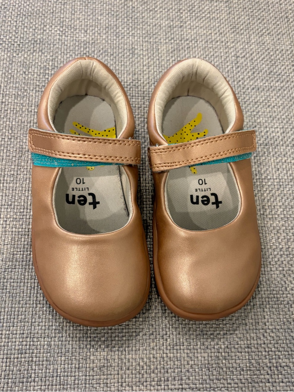 Ten Little Mary Janes, Rose Gold, Old Size 10 (New Size 9.5)